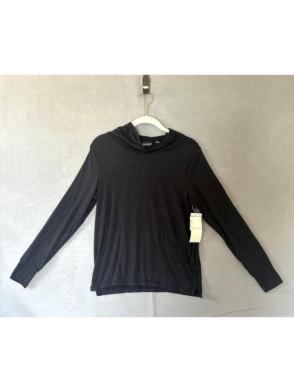 Zella Women's S, Long Sleeve Pullover Hoodie nylon spandex,  Black stretch NWT